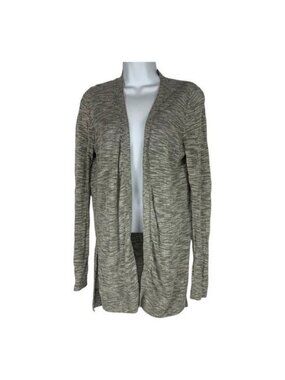 Lou & Grey Womens Open Front Cardigan Small Gray Lightweight Knit Relaxed Fit
